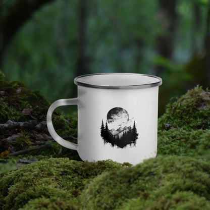 Nature is Home - Enamel Mug | White