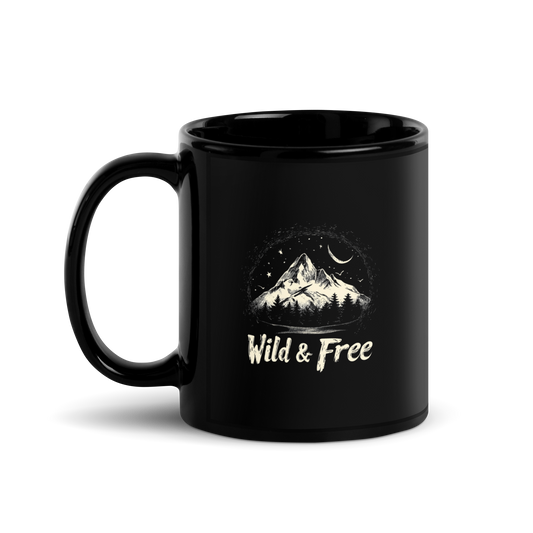 Wild & Free - Ceramic Mug | Black