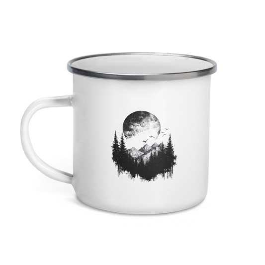 Nature is Home - Enamel Mug | White