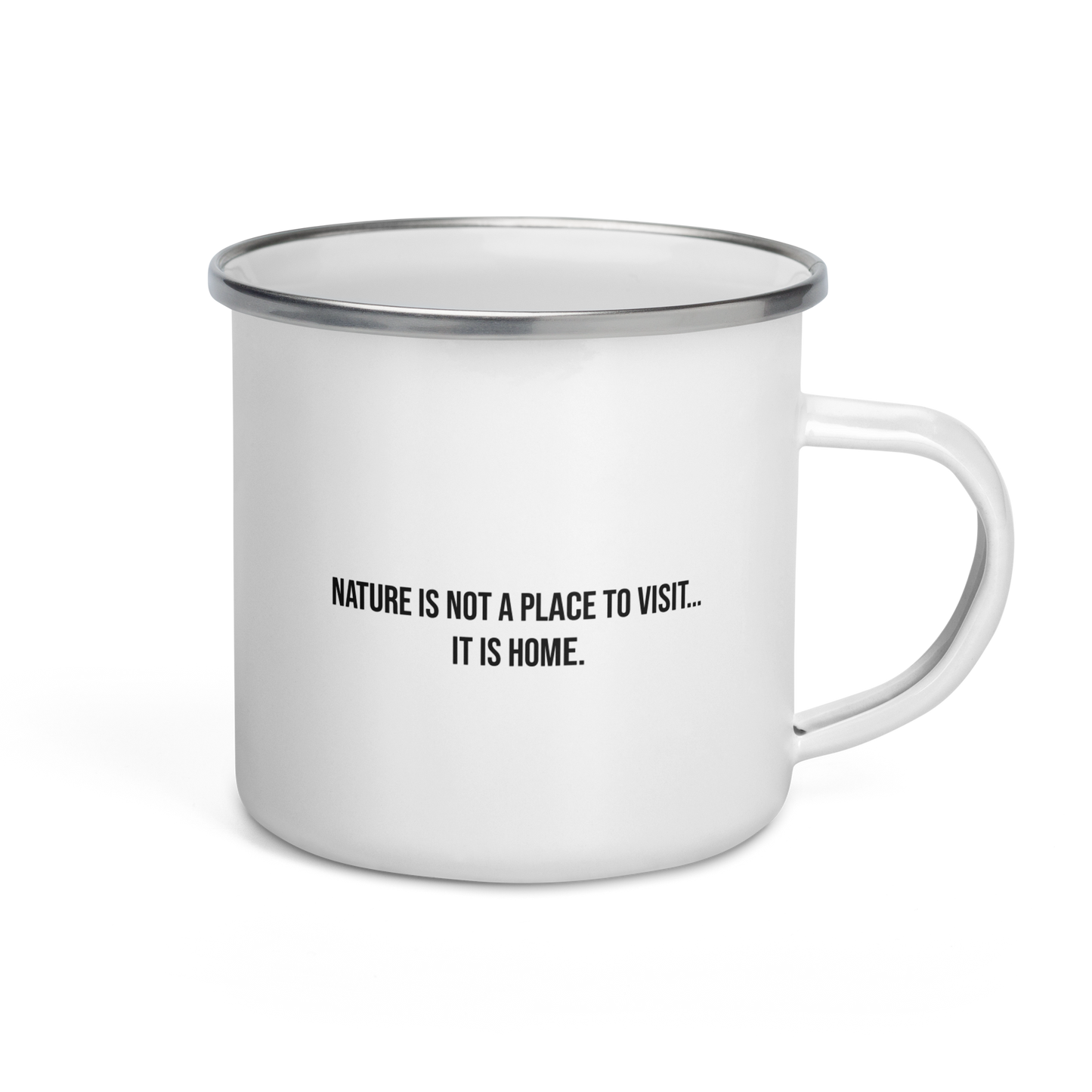 Nature is Home - Enamel Mug | White