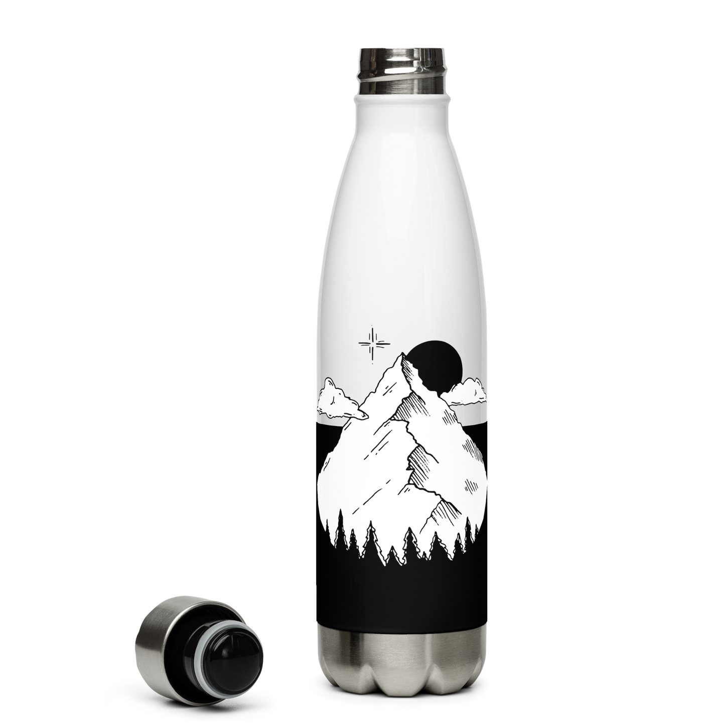 New Moon - Stainless Steel Water Bottle | White