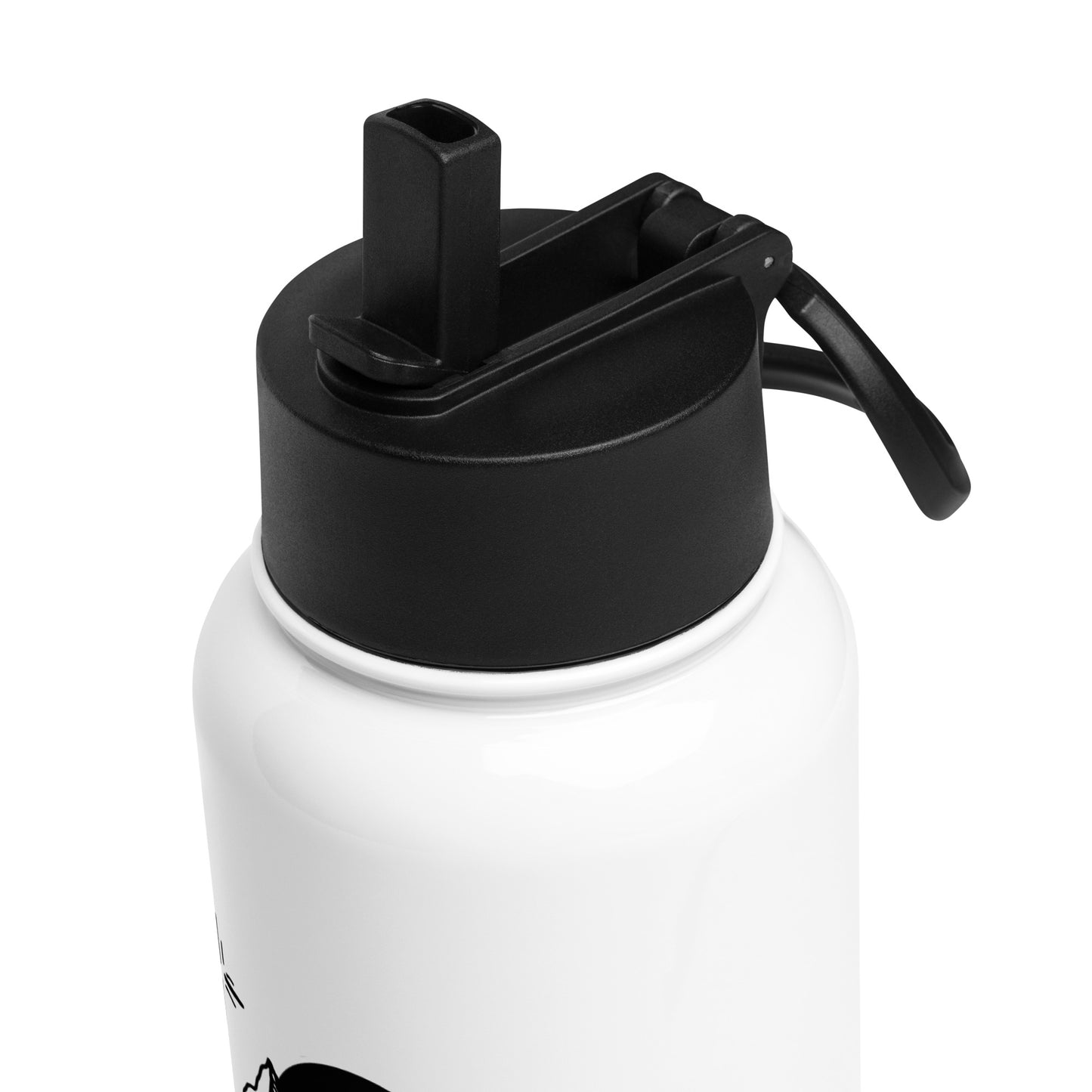 New Moon - Stainless Steel Water Bottle with a Straw Lid | White