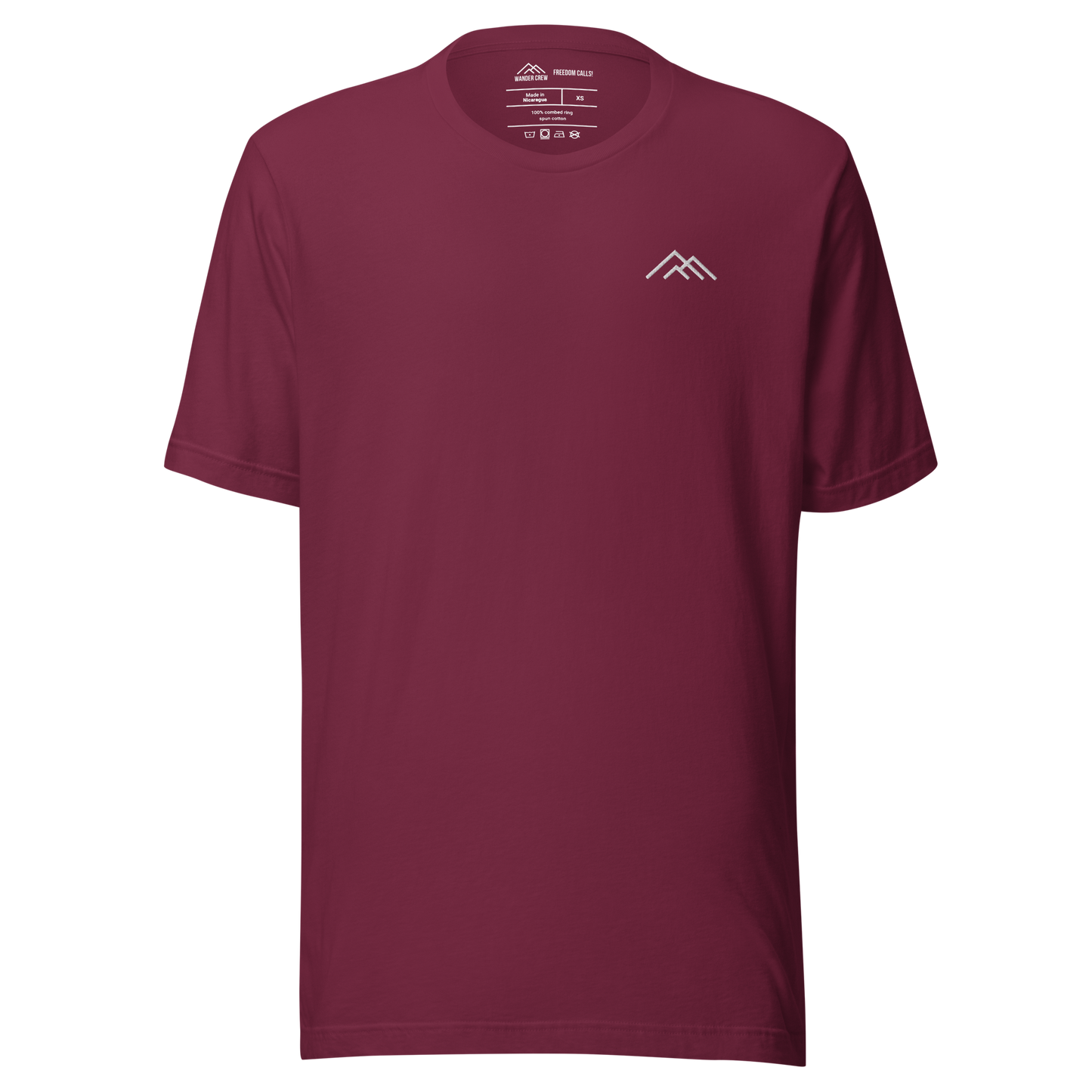 Wander Crew Unisex T-Shirt - Embroidered | Maroon