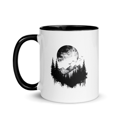 Mountain Silhouette Ceramic Mug | Black